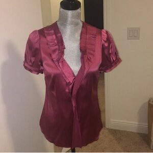 BCBG silk shirt.